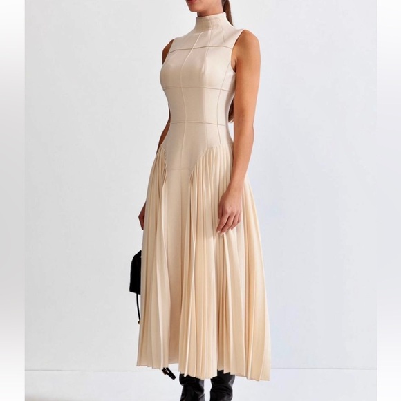 Sierra Darien NWOT sleeveless pleated midi / maxi dress - 2024 drop waist style - Picture 7 of 8